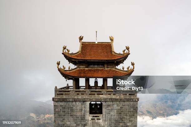 A Pagoda At The Top Of Fansipan Mountain Vietnam Stock Photo - Download Image Now - Ancient, Architecture, Art