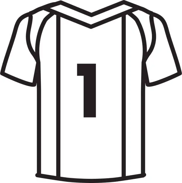 Vector illustration of Soccer jersey icon in thin line style