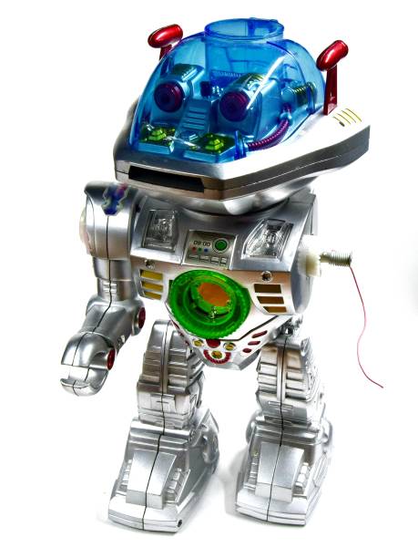 istock one robot on a white background close-up. soft focus. 1193212746