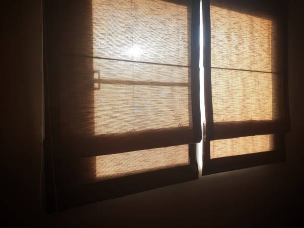 istock The double golden roman blinds 1193212834