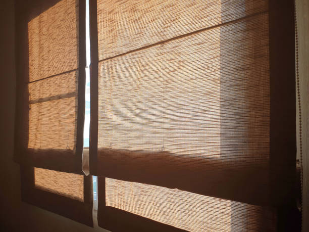 istock The double golden roman blinds 1193212870