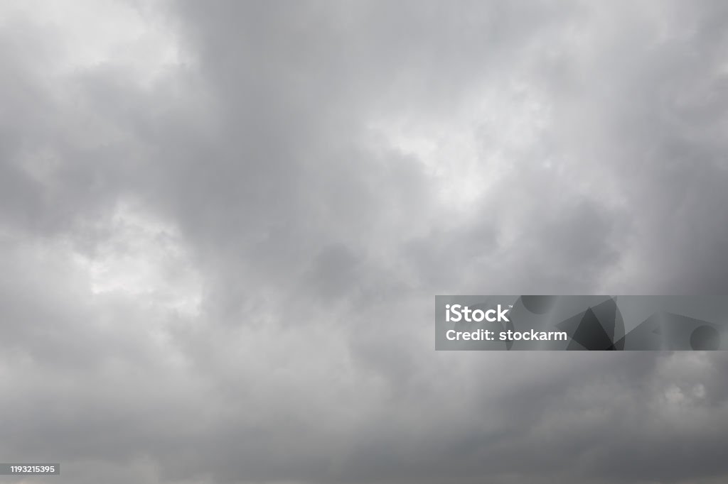 Dark stormy clouds for background Overcast Stock Photo