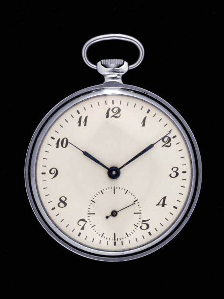 istock Retro pocket watch isolated on black background 1193216181
