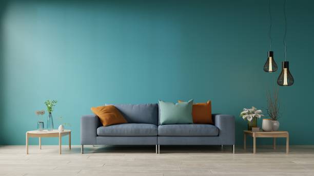 istock Blue living room with sofa and table. 1193216493