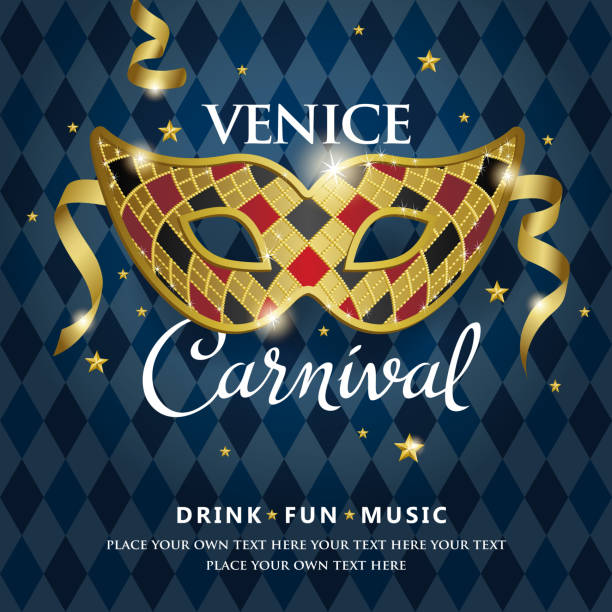 illustrations, cliparts, dessins animés et icônes de fête du carnaval de venise - venice italy flash