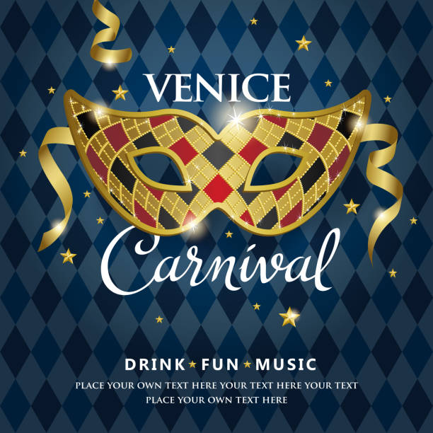 베니스 카니발 파티 - mask masquerade mask venice italy costume stock illustrations