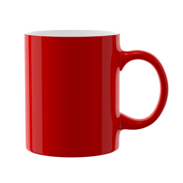 coupe rouge. illustration 3d. - tea cup cup shape red photos et images de collection