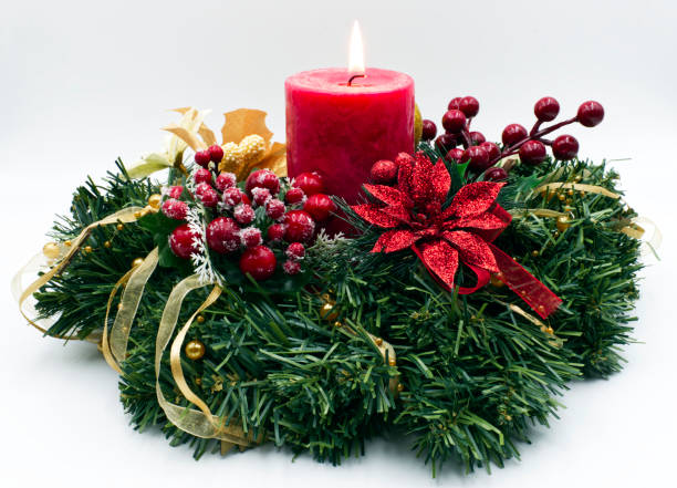 istock Traditional christmas decoration isolated on white background 1193235406