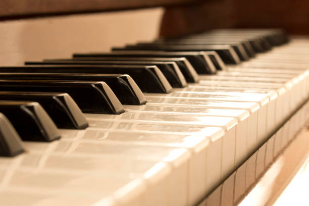 istock Piano keys. Piano keys background. Selective focus. 1193238210