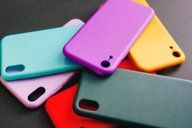 istock Set of colored silicone covers for smartphone. 1193240226
