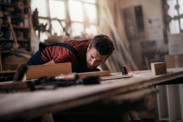 istock Young handsome carpenter stock photo 1193245719