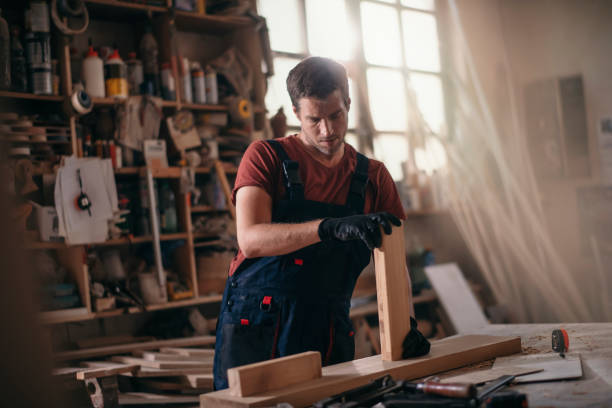 istock Carpenter at work stock photo 1193246031