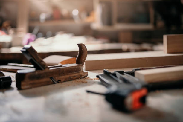 istock Carpenter at work stock photo 1193247825