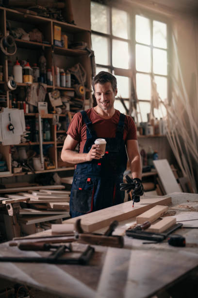 istock Carpenter at work stock photo 1193248226