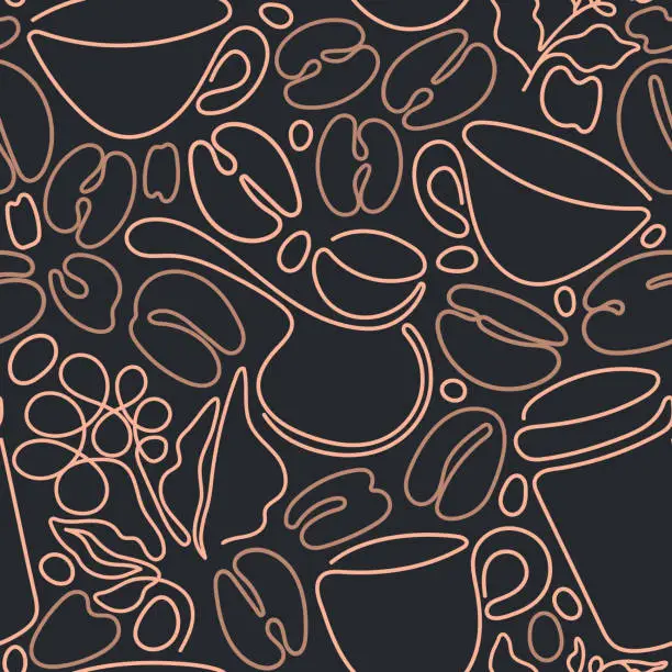 Vector illustration of Coffee seamless pattern. Vector graphic background