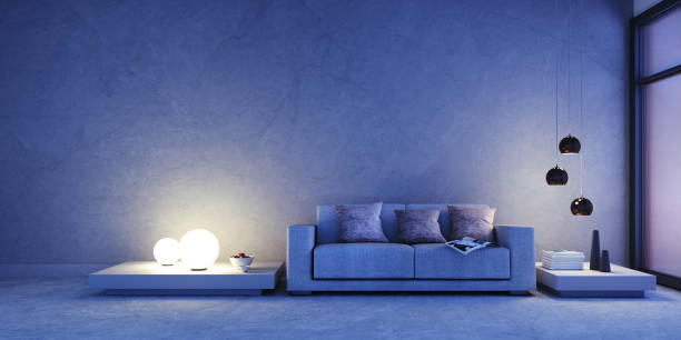 istock Sofa in apartment at night 1193250201