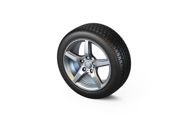 Car Tires - White Background - 3D Rendering