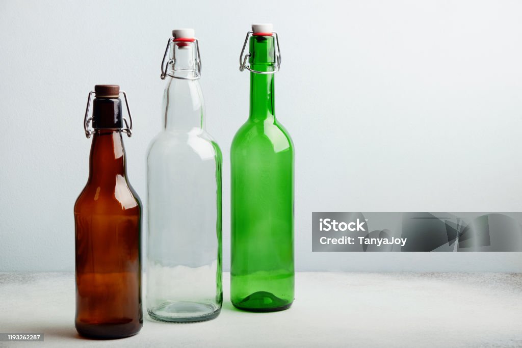Reusable Glass Bottles On Table Sustainable Lifestyle Zero Waste Grocery  Shopping And Storage Concept Stock Photo - Download Image Now - iStock