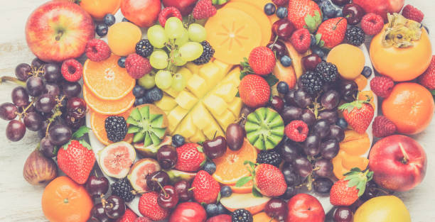 istock Raw fruits berries platter 1193266269