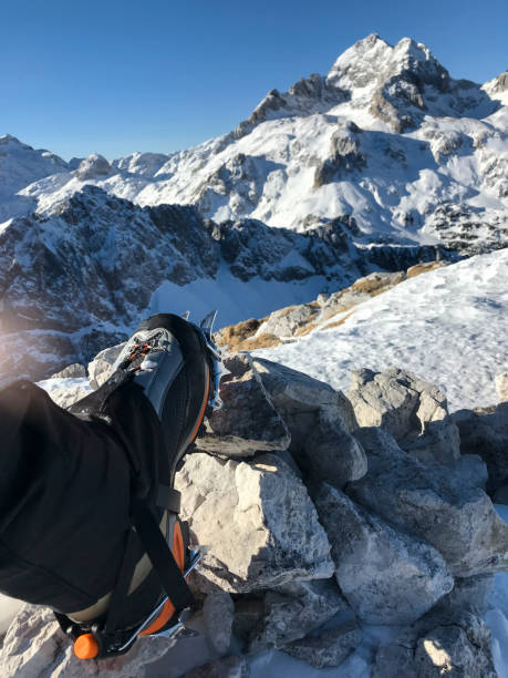 istock Man wearing crampon 1193270293