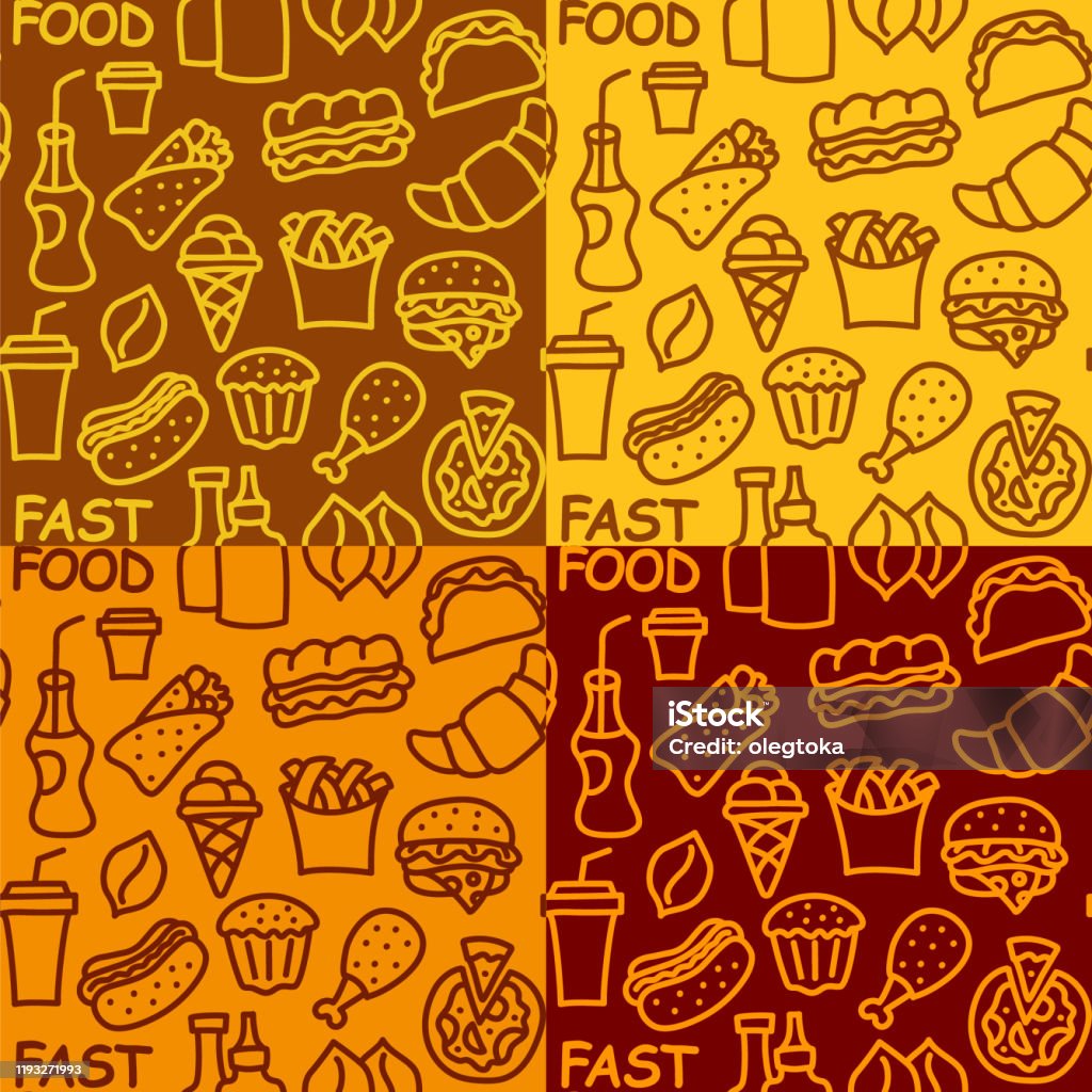Fast Food Stock Pattern Fast Food Patterns Stock Illustration - Download Image Now - Burger ...