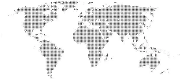 Vector illustration of World Map Half Tone