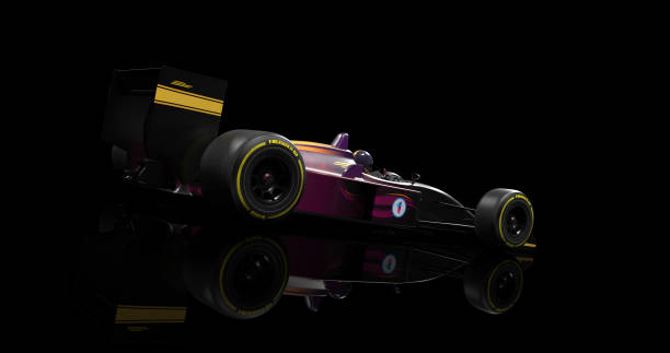 istock Generic Racing Car Speeding On Black Background. 3D Illustration Render 1193273785