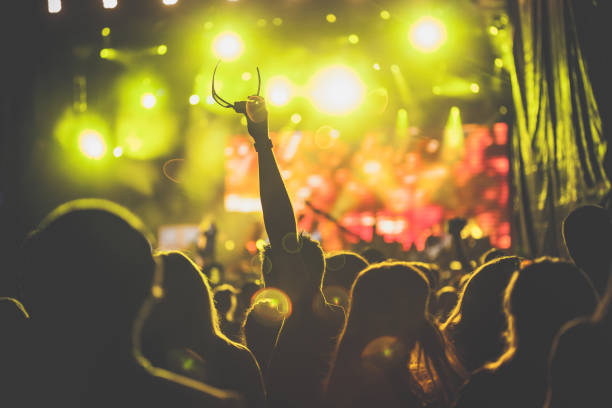 istock Large group of people enjoying a concert 1193274666