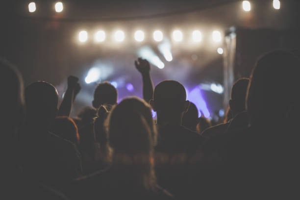 istock Silhouette people at rock concert 1193274699