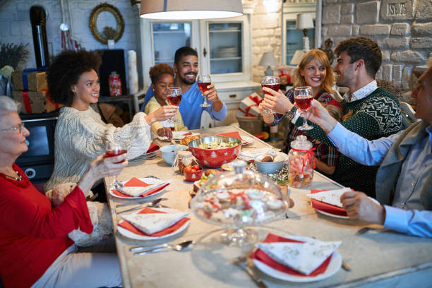 istock Happy families cheering for Christmas 1193275885