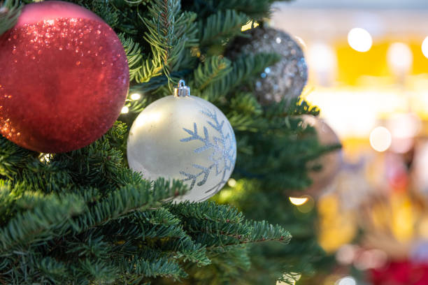 istock Christmas balls on christmas tree - Indoors, Soft focus 1193276091