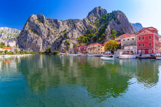 istock Sunny town and port Omis, Croatia 1193279513