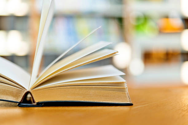 istock An open book on the table of public library 1193280826