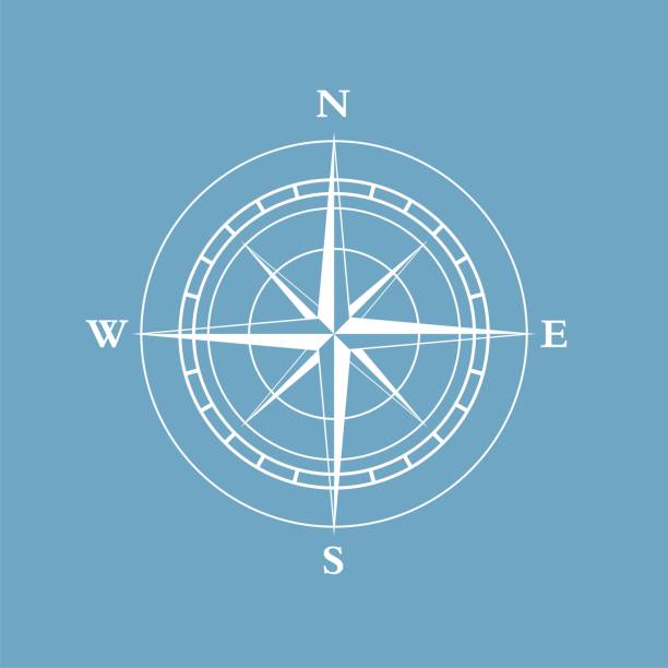 ilustrações, clipart, desenhos animados e ícones de compass rose vetor logo modelo de ilustração design. vetor eps 10. - vector design compass direction