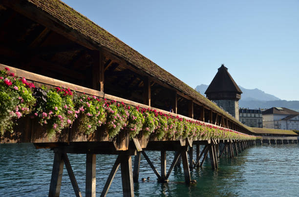 istock Beautiful ancient Kapellbucke bridge on summer time. 1193284179