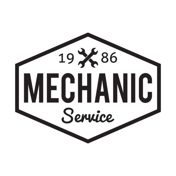 정비사 서비스. 차고 배지. 자동차 수리 로고 - mechanic stock illustrations