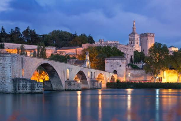 istock Night Avignon, France 1193286426