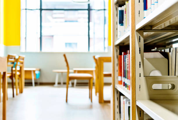 istock Close up of bookshelf in library 1193286707