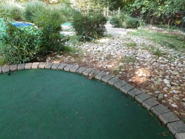 istock chipmunk on green miniature golf course grass with rocks 1193286845
