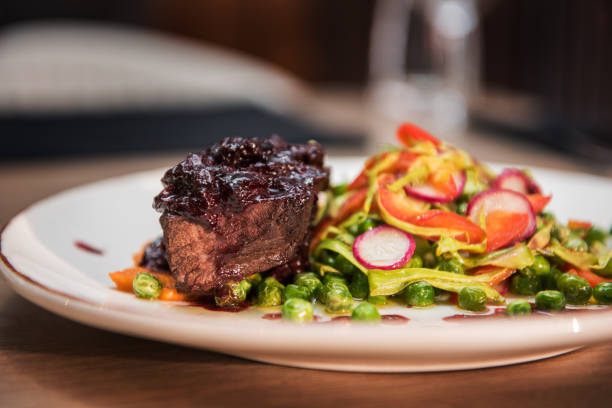 istock Roasted beef with berries sauce 1193288770