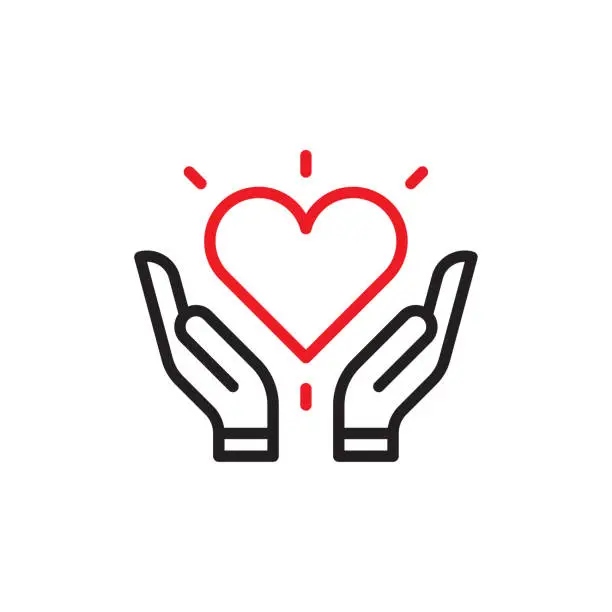 Vector illustration of Heart in hands