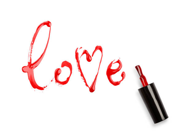 istock word love written by nail polish, calligraphic deterter, element for design 1193293829