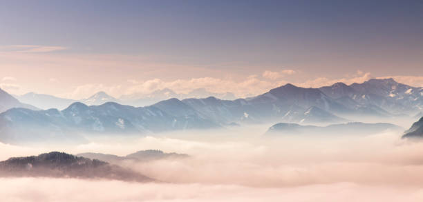 View from the top of Mount Generoso in autumn, Switzerland.