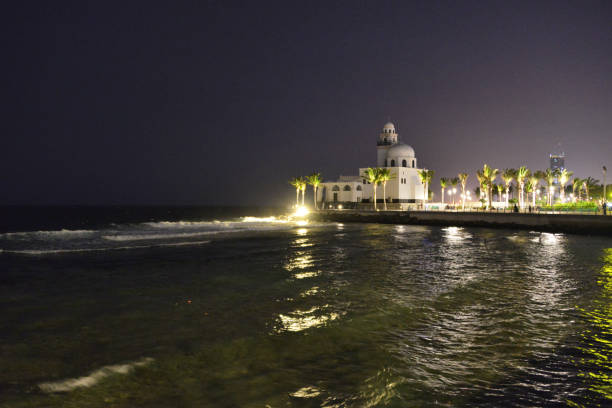 Jeddah, Mecca Region, Saudi Arabia: Corniche Mosque, facing the Red Sea - designed by Egyptian architect Abdel-Wahed El-Wakil - Wahhabism