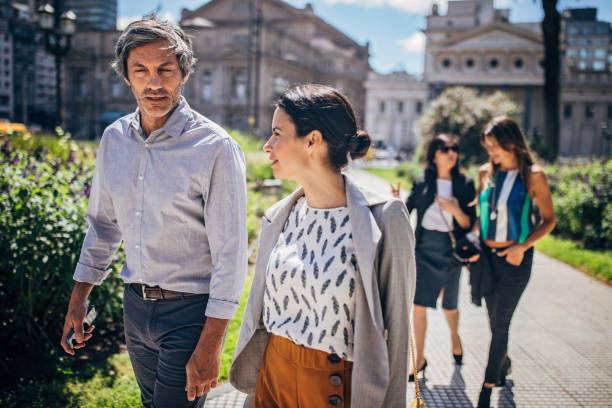istock Business people going home after work 1193297386