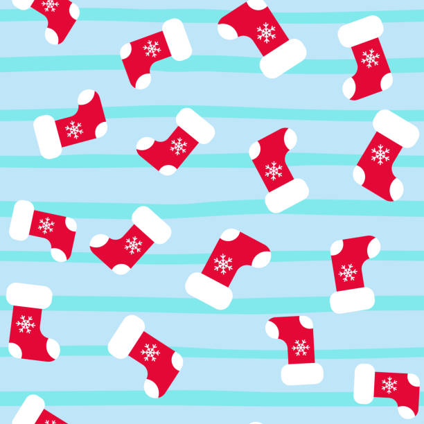 istock Seamless pattern with trendy christmas socks, great design for any purposes. Season concept. Winter backdrop. Xmas celebration. Seamless winter pattern. Christmas eve. Trendy decor. 1193297500