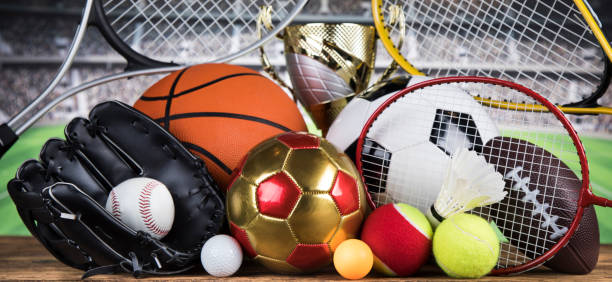 istock Award winning and championship concept, trophy cup on sport background 1193297708