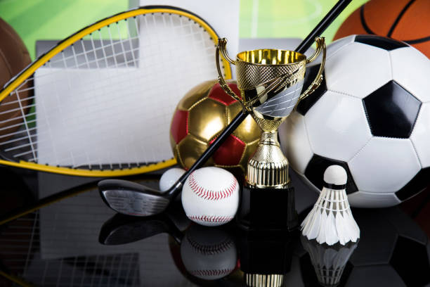 istock Trophy Winning, sport ball background 1193298404