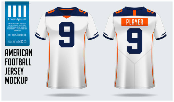 American Football Jersey Mockup Template Design For Sport Club
