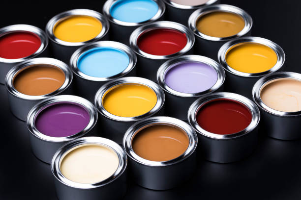 istock Colorful paint cans set, Painting background 1193299929